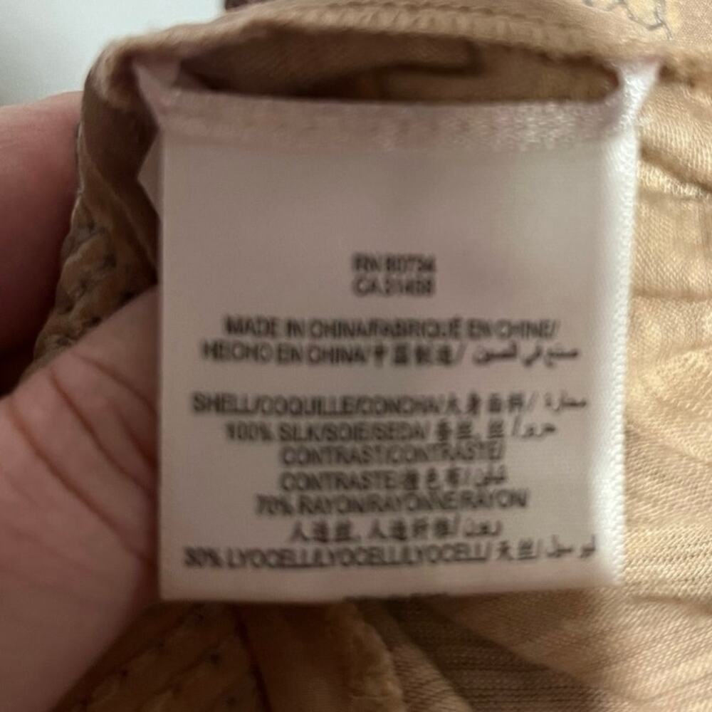 BCBG Sequin Tank Top Cami High Low Hem Tan Boho Contemporary Womans Size Large - Picture 7 of 10